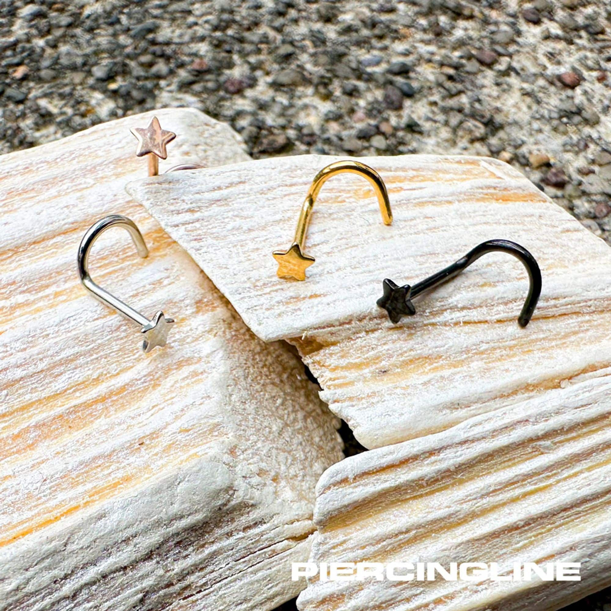 PIERCINGLINE Nasenpiercing Chirurgenstahl Nasenstecker STERN (Nasenstecker, 1-tlg) – Bild 5 von 5