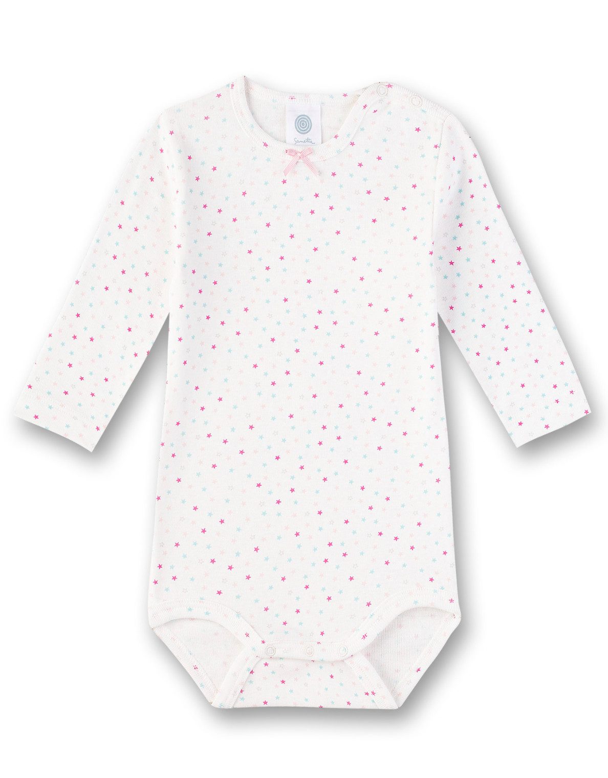 Sanetta Langarmbody Sanetta Baby Langarmbody aus Bio-Baumwolle mit Sternenmuster