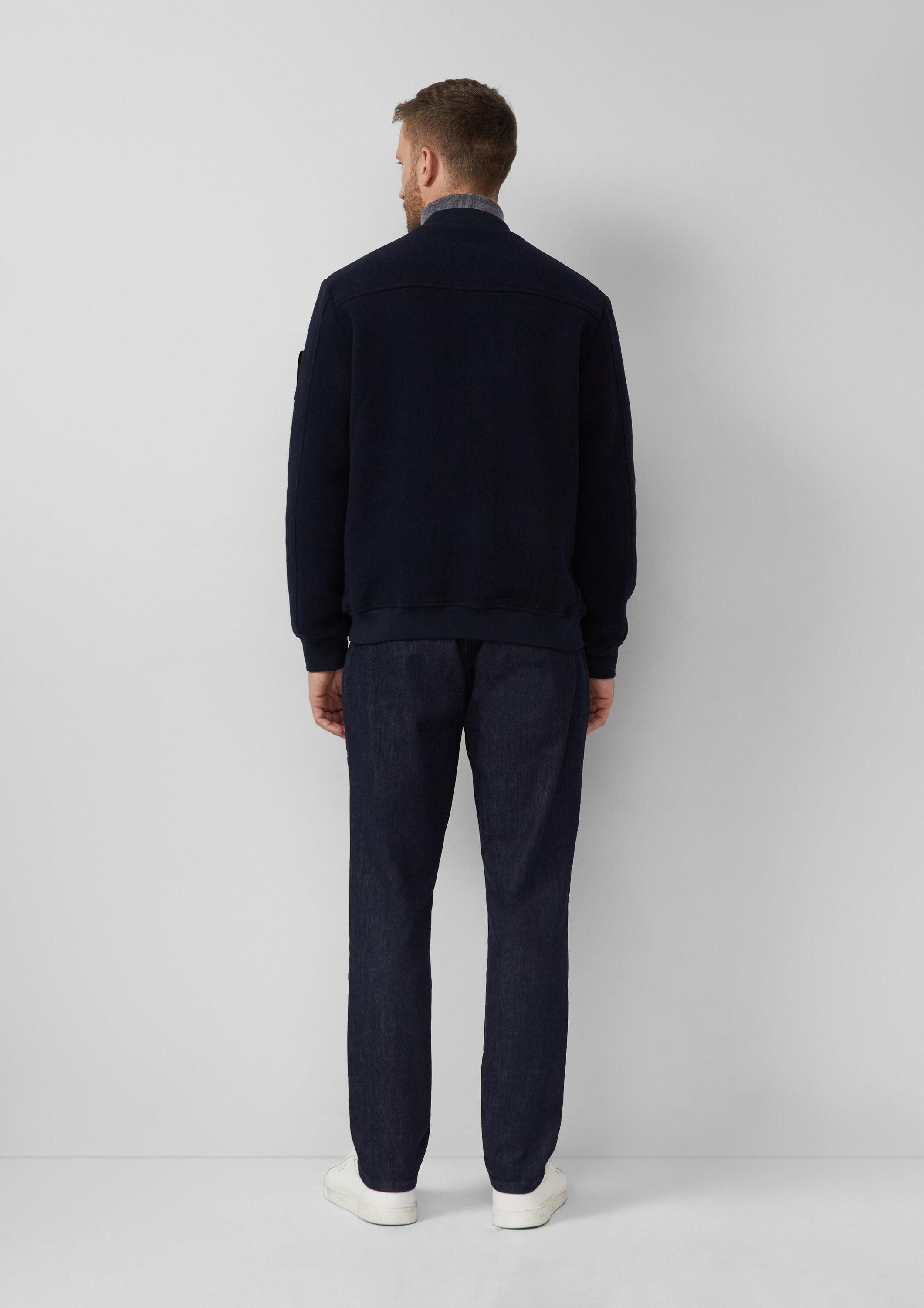 s.Oliver Funktionsjacke Outdoor-Jacke Wollmix-Blouson mit Label-Patch