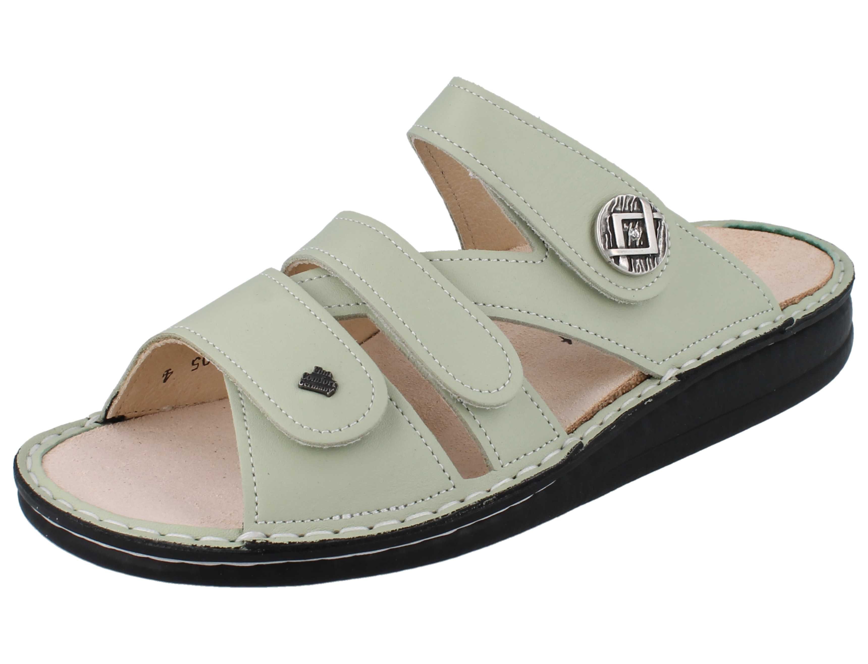 FINN COMFORT Agueda Damen Pantolette mintgrün Glattleder - Größe: Pantolette