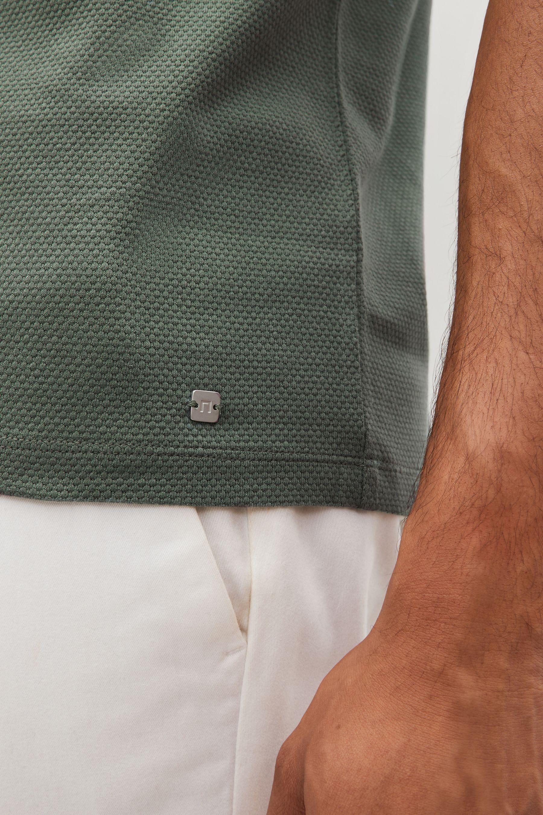 Sage Tipped Green Poloshirt Next Strukturiertes Polo-Shirt (1-tlg)