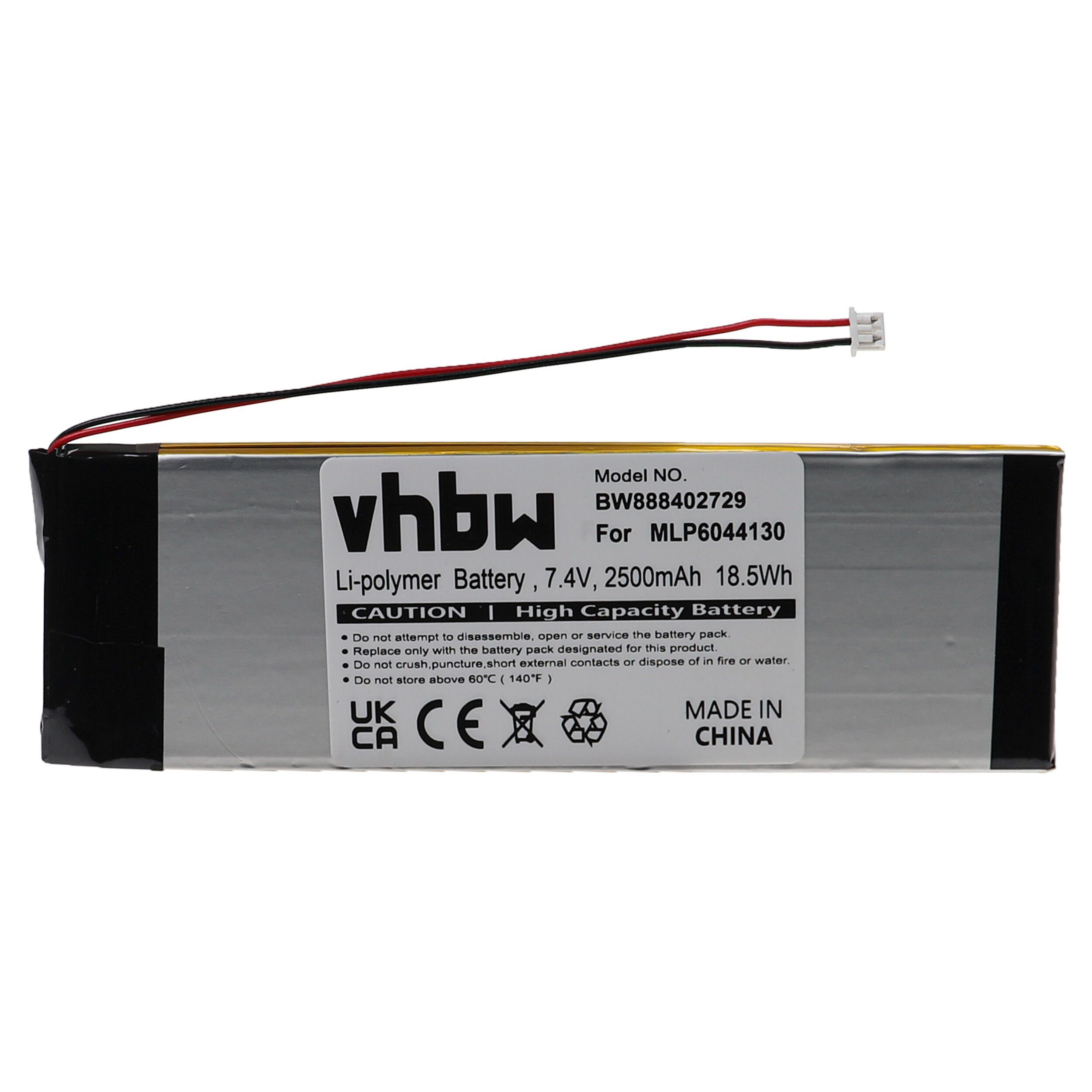vhbw kompatibel mit McNair Tablet-Akku Li-Polymer 2500 mAh (7,4 V)
