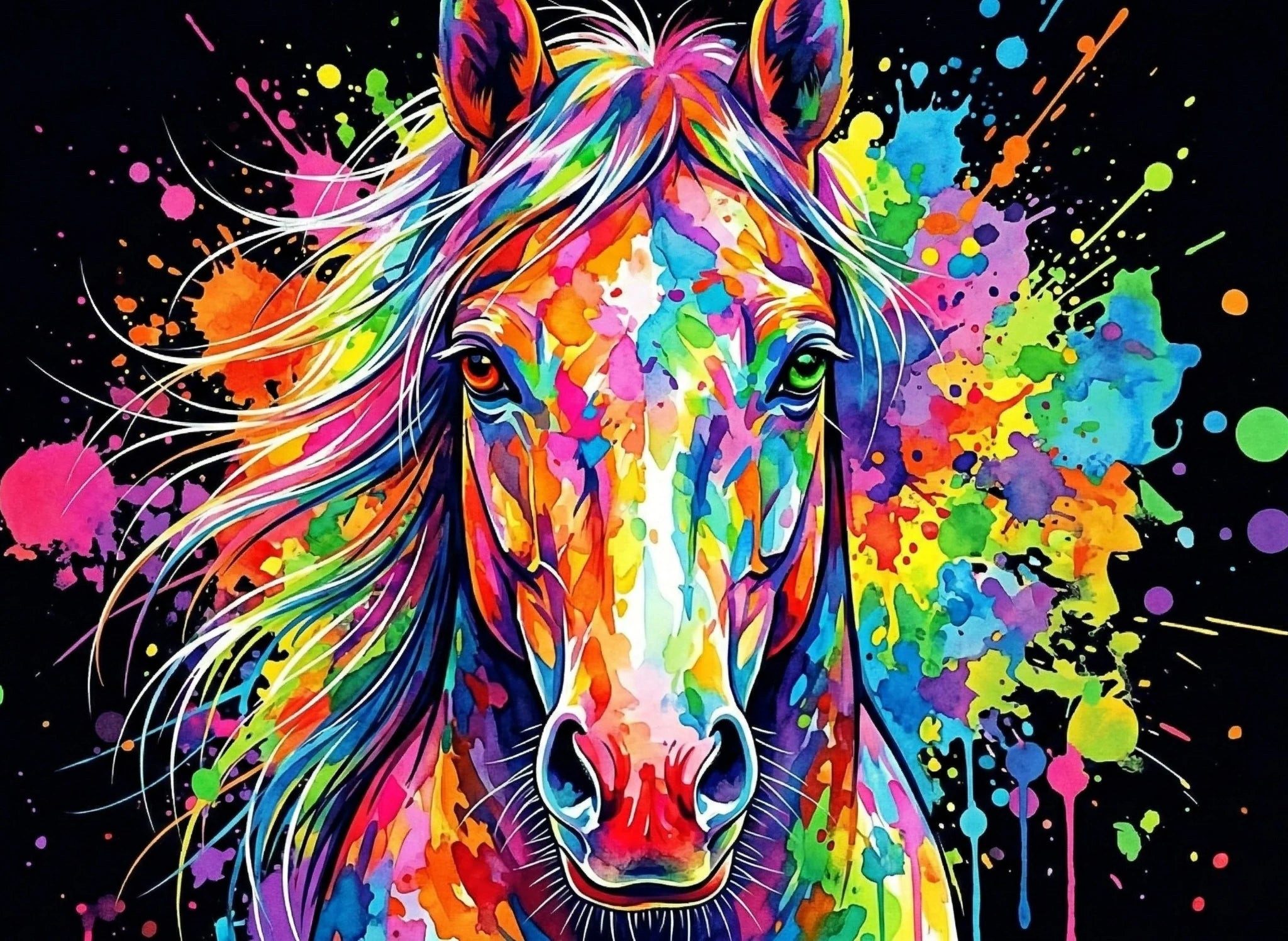 MagicHolz Puzzle Buntes Pferd Holzpuzzle (2D), 1000 Puzzleteile
