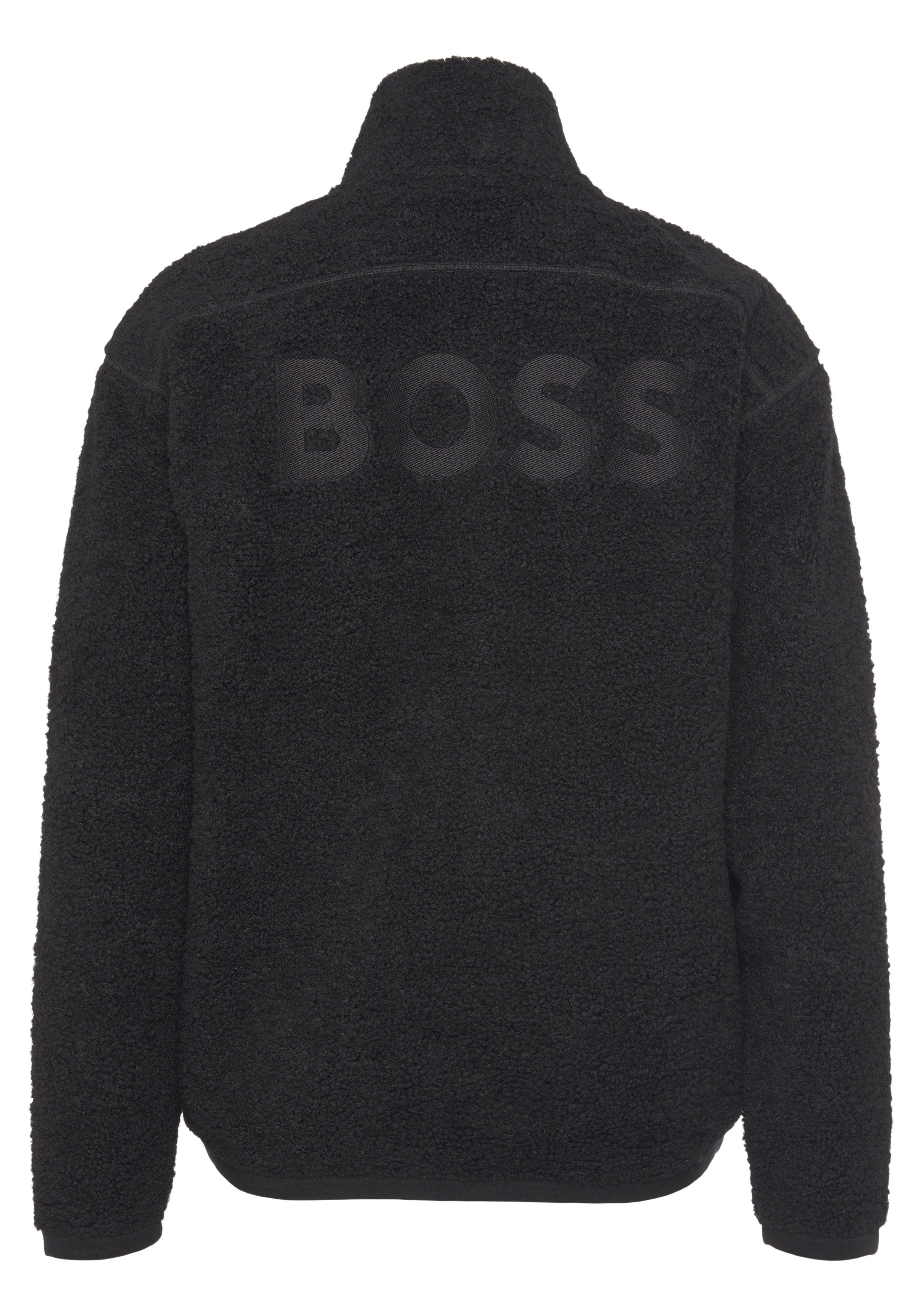 BOSS ORANGE 10239063 Stickerei Sweatshirt Black001 01 mit BOSS großer Rücken Zeteddy auf dem