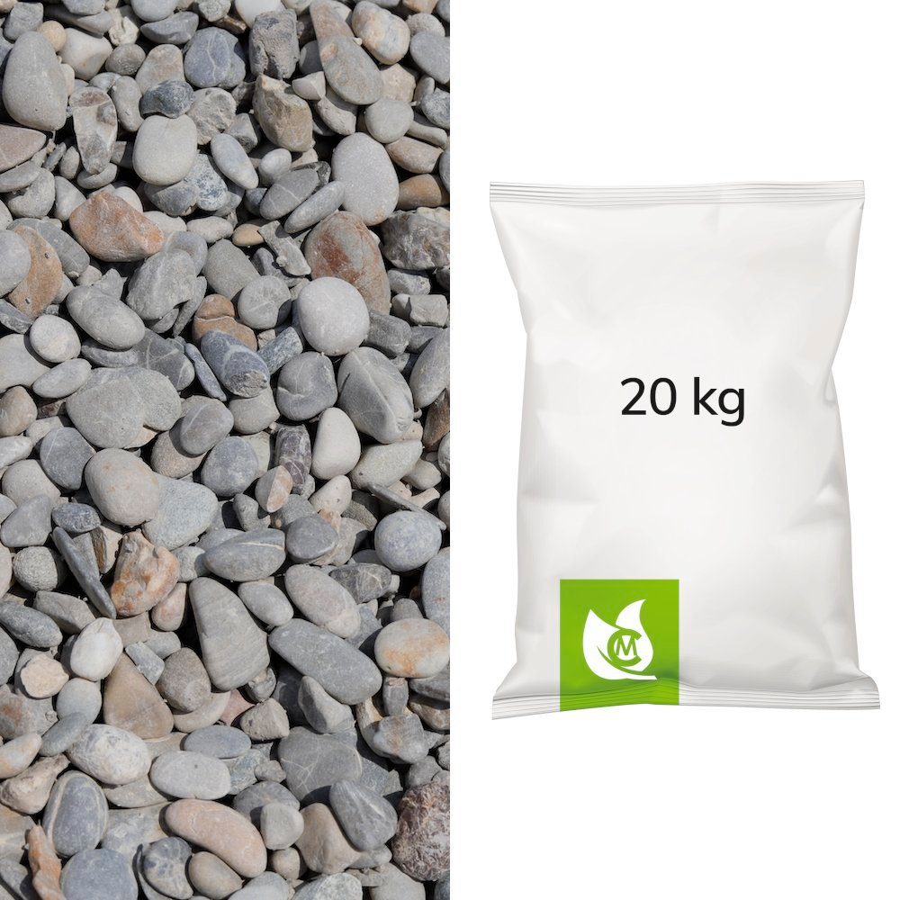 CM-Gartendesign Zierkies Drainagen Kies, (8/16mm, grau), 20kg