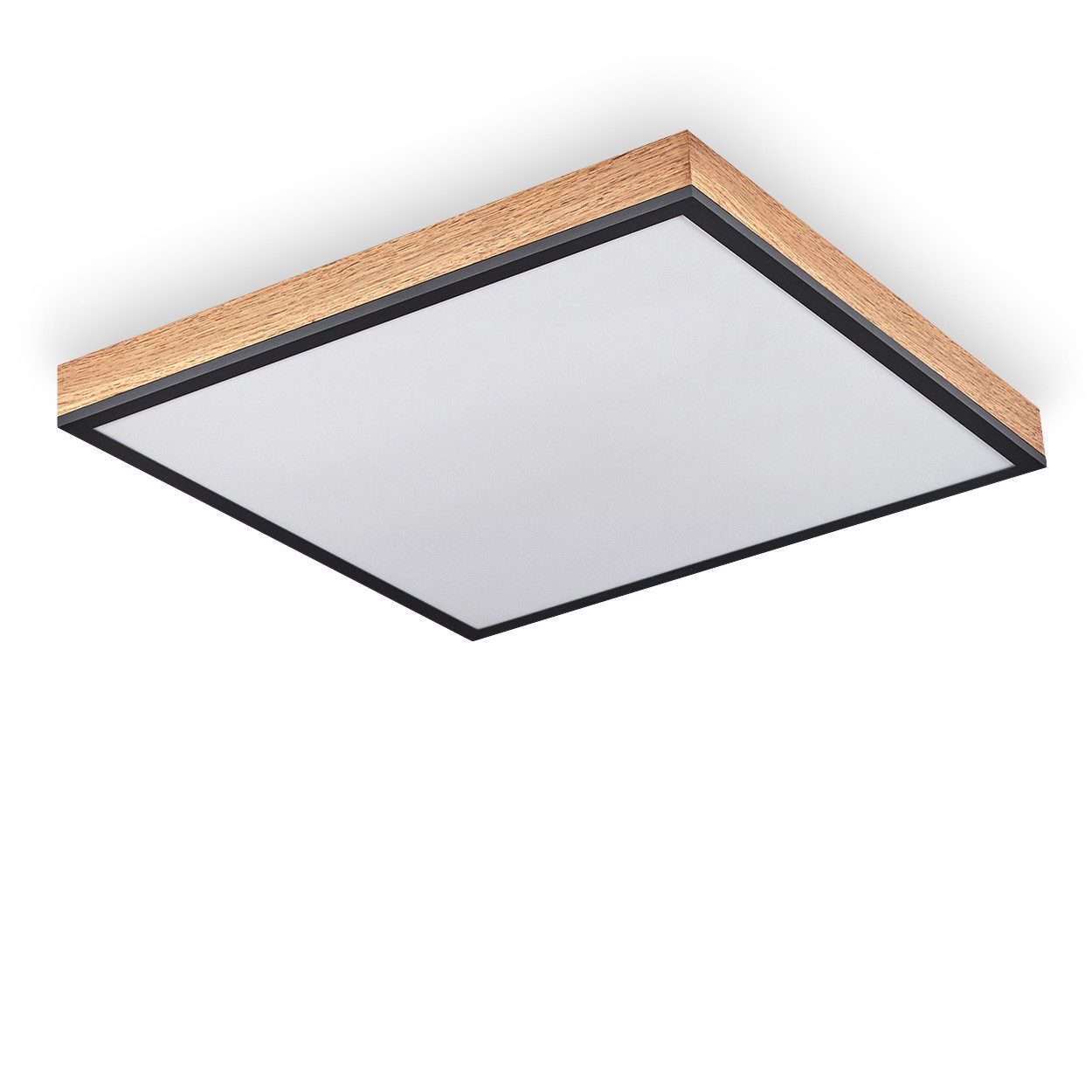 hofstein Deckenleuchte »Vacil« modernes Deckenpanel aus Metall, MDF, Schwar günstig online kaufen