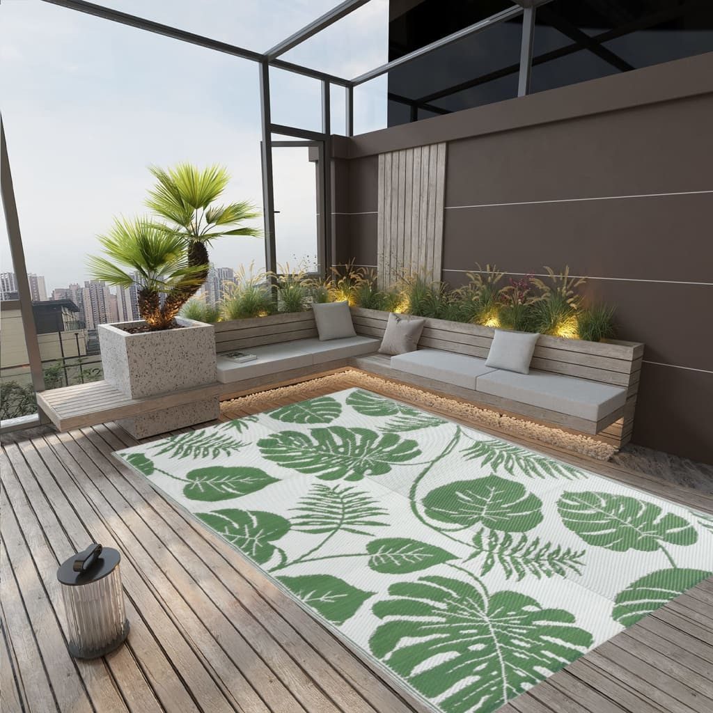 vidaXL Outdoorteppich 190 x 290 cm Teppich Terrasse Camping Outdoor draußen Vorzelt Grün 190, Höhe: 290 mm