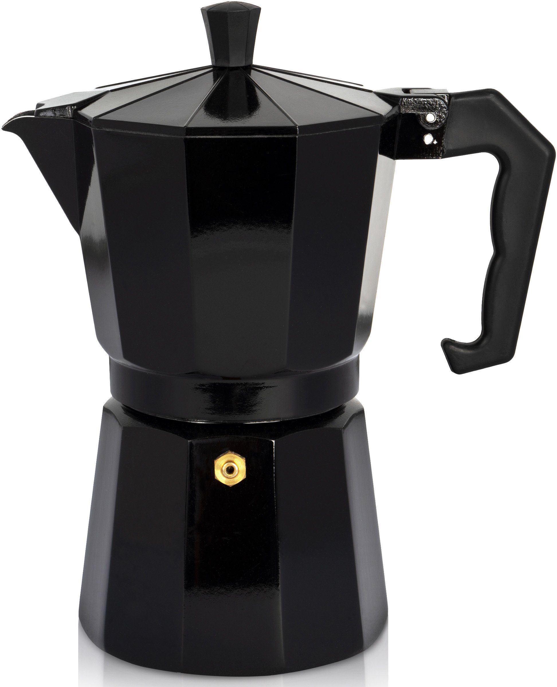 Krüger Espressokocher, 0,35l Kaffeekanne, traditionell italienisch, aus Aluminium, mit Silikon-Dichtungsring