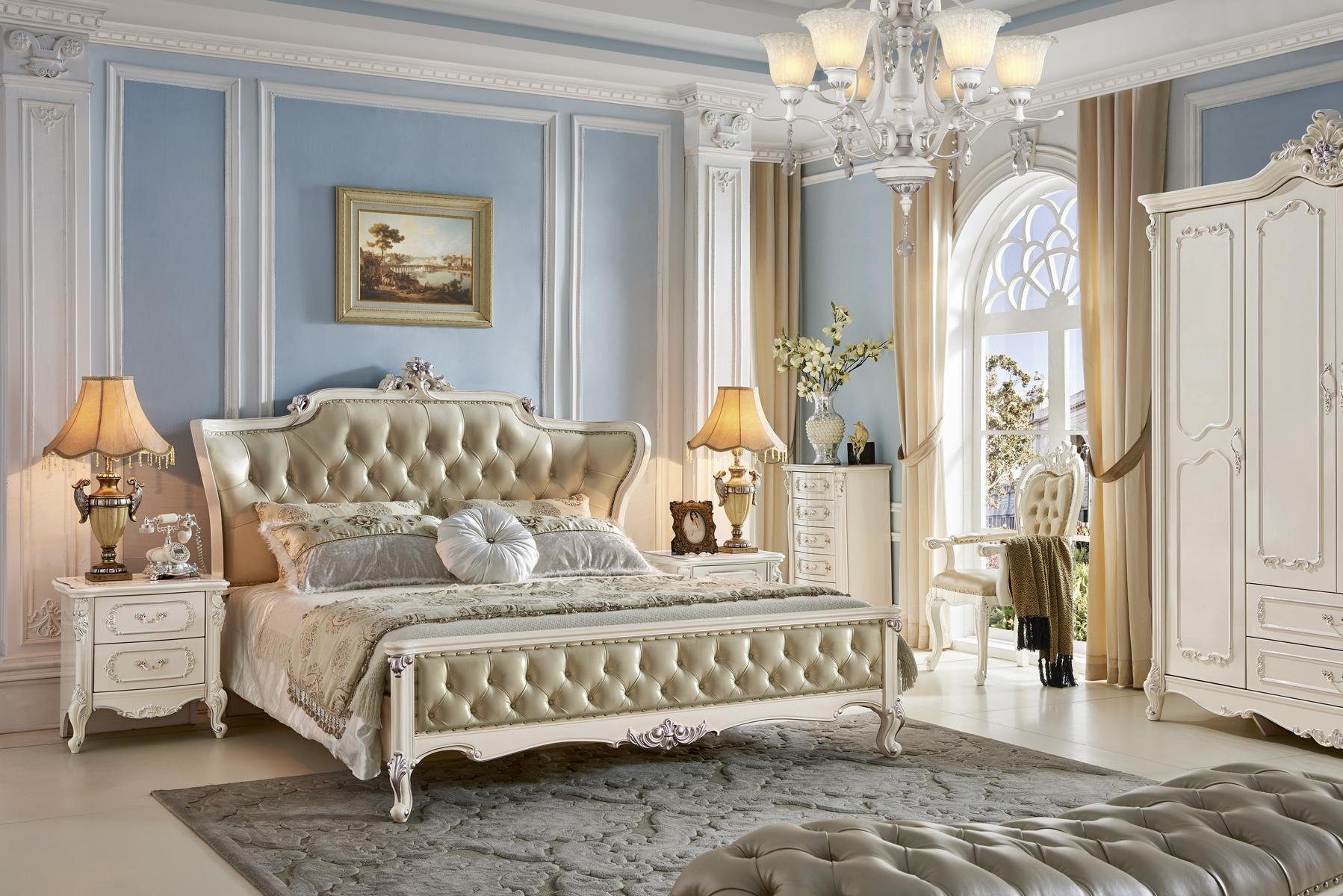 JVmoebel Bett, Luxus Chesterfield Leder Palast Bett Hotel Königliches Betten