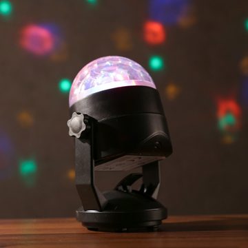 SATISFIRE Discolicht Party Dome Pro farbenfroher Lichteffekt Fernb. Batterie/USB Saugnapf