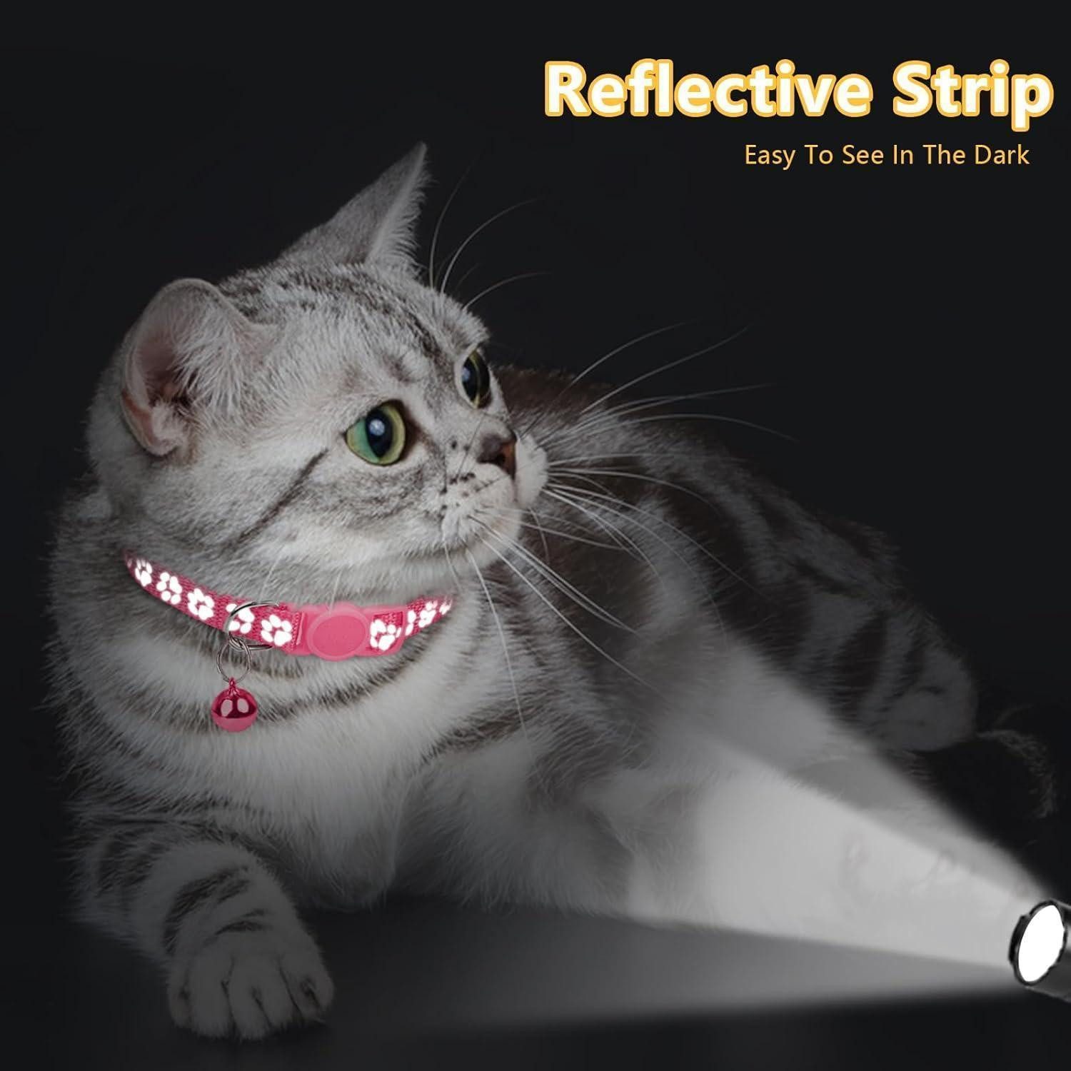 LuxusKollektion Katzen-Halsband Katzenhalsband Reflektierend 19-32 cm (2er Pack) Rosa