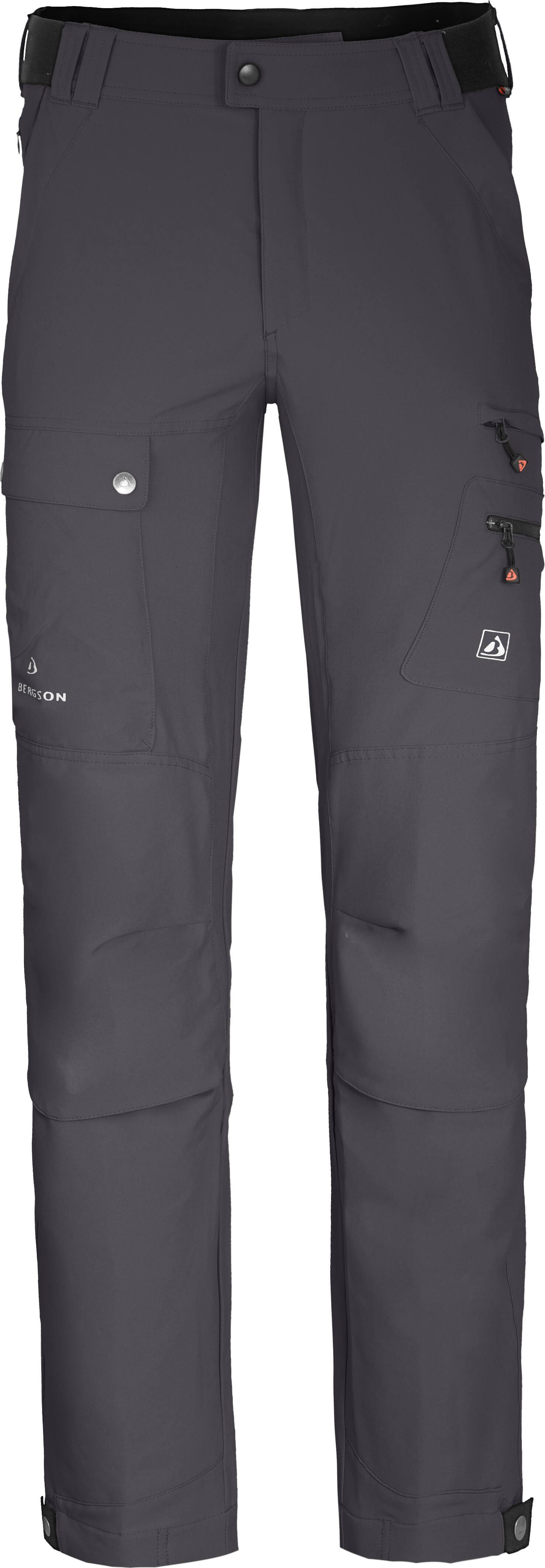 Bergson Outdoorhose FROSLEV COMFORT Herren Wanderhose, recycelt, elastisch, 7 Taschen, Kurzgrößen, grau