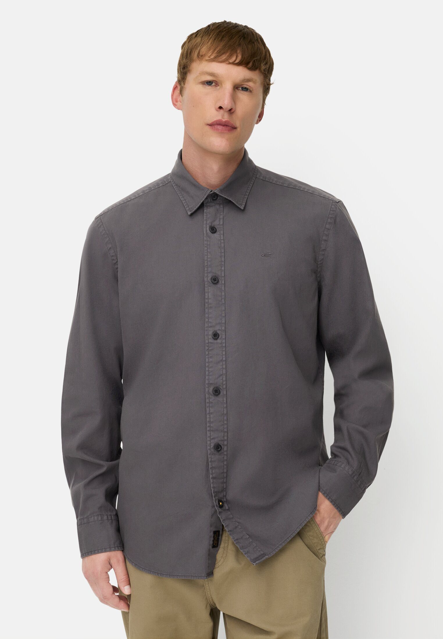 camel active Langarmhemd mit Kent-Kragen Langarm Button-Down