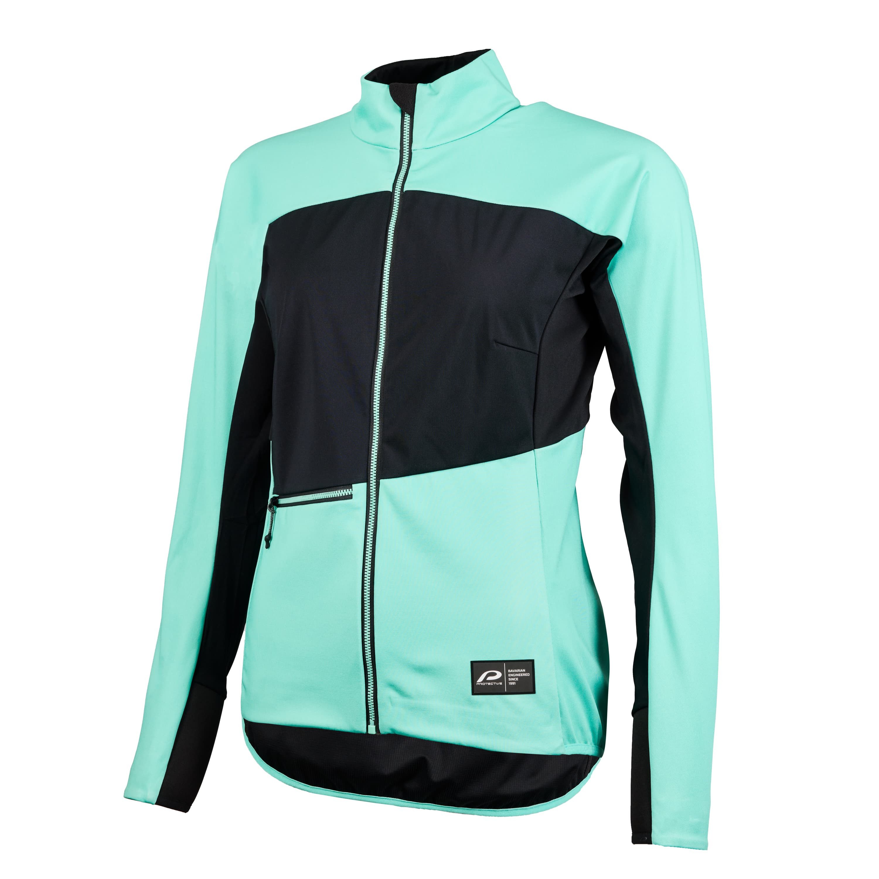 Protective Softshelljacke Softshelljacke Damen P-Beat Street 4.0 W - waterfall, 44 auch in großen Größen erhältlich, Frontreißverschluss mit Kinnschutz
