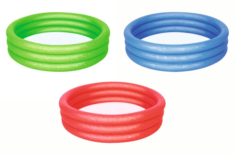 Planschbecken Bestway Pool 3-Ring Uni 3 Farben Ø152x30cm sortiert