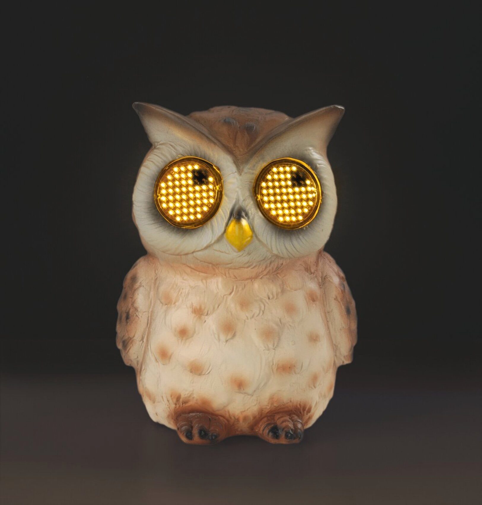 Maximex LED Dekofigur Modell Blinky Eyes Eule, Ein-/Ausschalter, LED fest integriert, Warmweiß, solarbetriebene Gartenfigur mit leuchtenden Augen, für Garten & Balkon