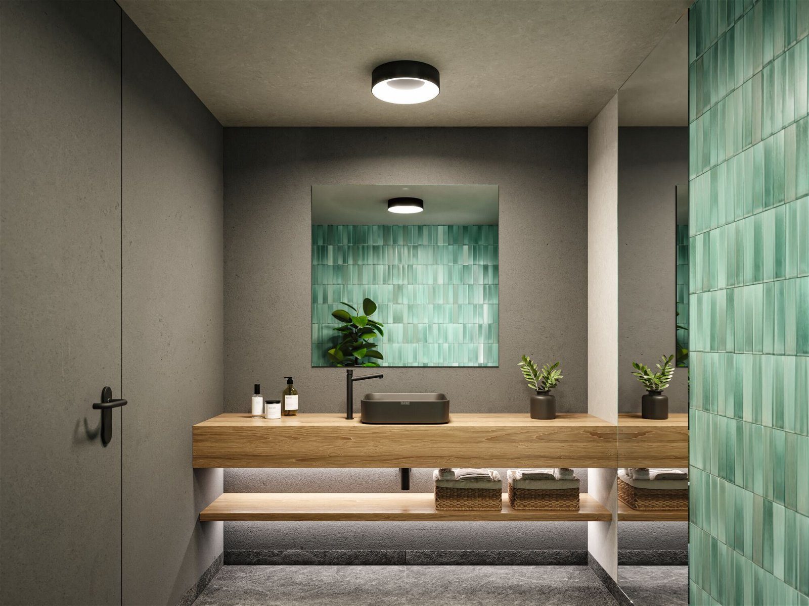 Bathroom Deckenleuchte integriert, LED 230V Casca 1x16W IP44 Schwarz LED Metall/Kunststoff, fest WhiteSwitch Paulmann Tageslichtweiß, Selection