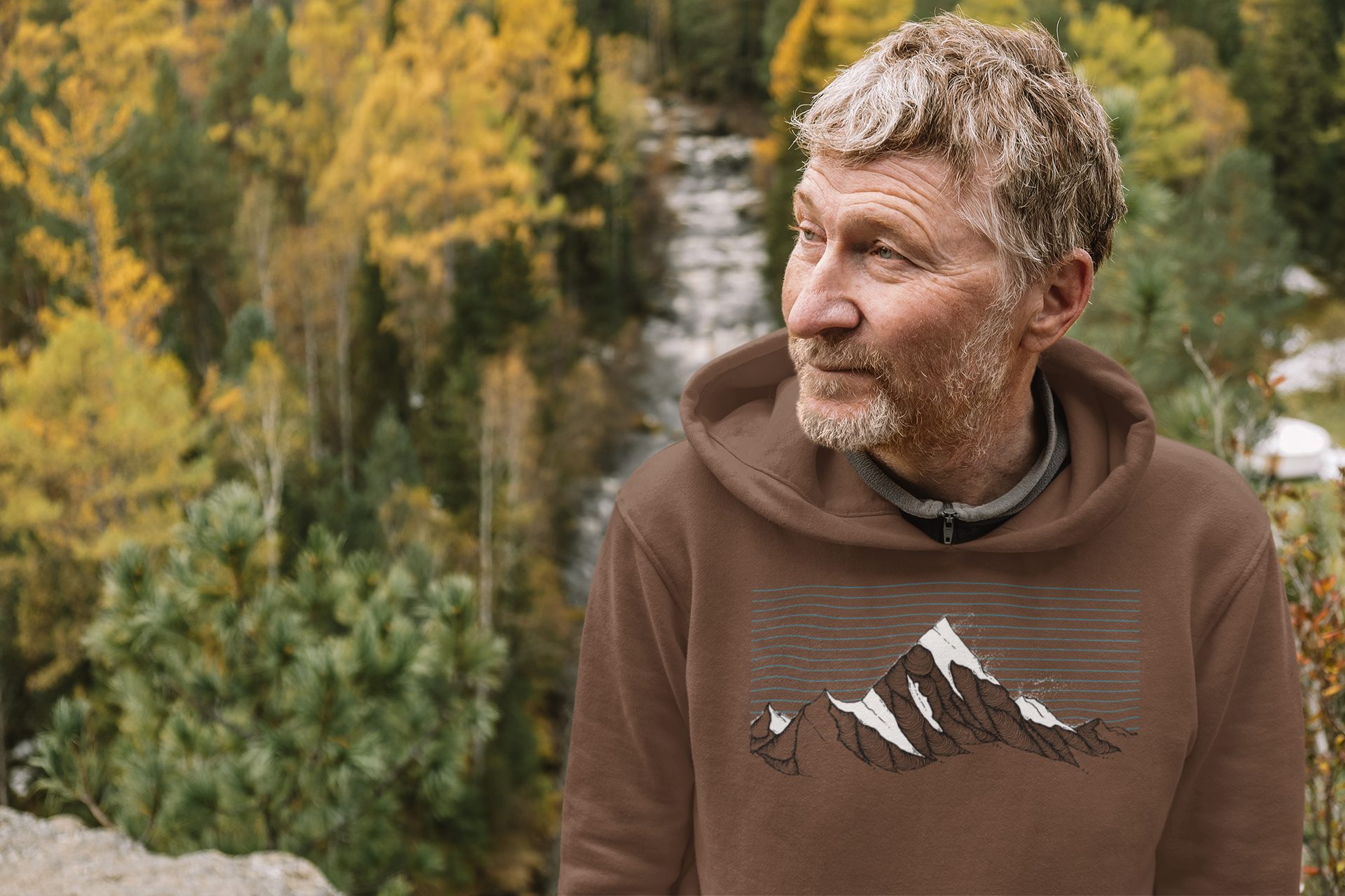 Baddery Kapuzenpullover Hoodie: "Bergwind" - Kletter günstig online kaufen
