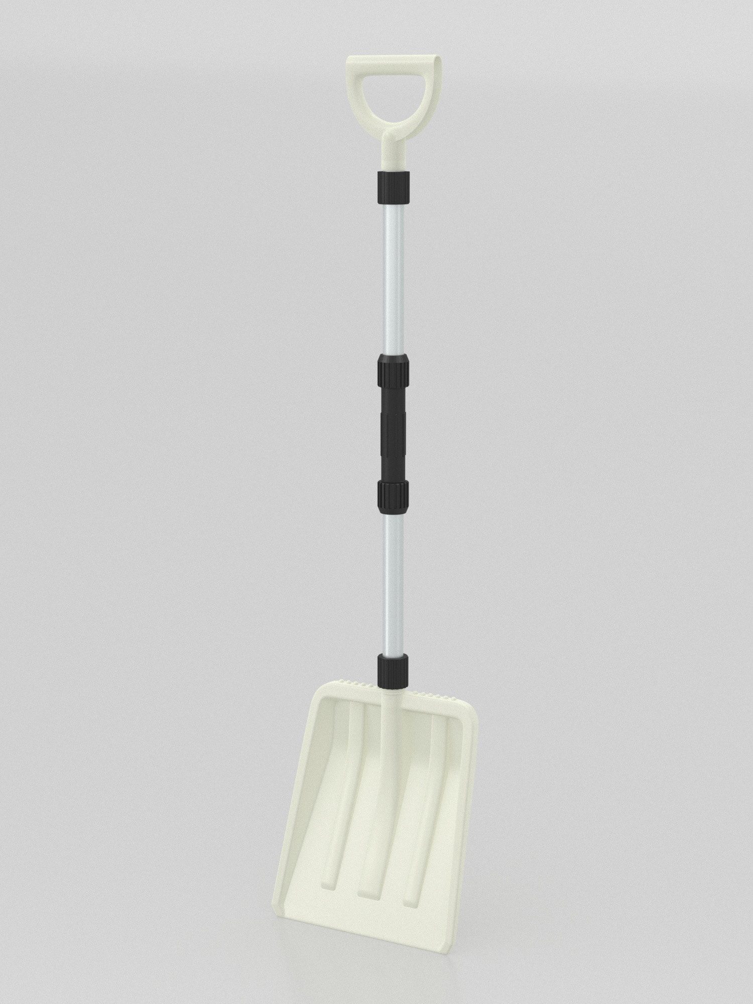 COSTWAY Schneeschieber, Schneeschaufel 26cm mit robustem Aluminiumstiel