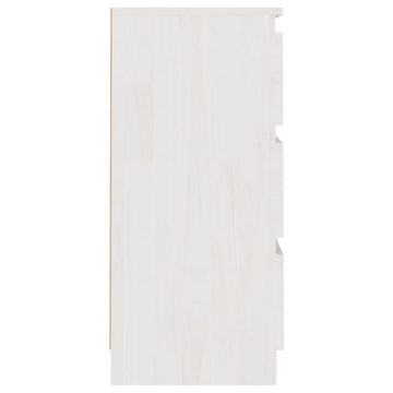 vidaXL Nachttisch Nachttisch Weiß 40x29,5x64 cm Massivholz Kiefer