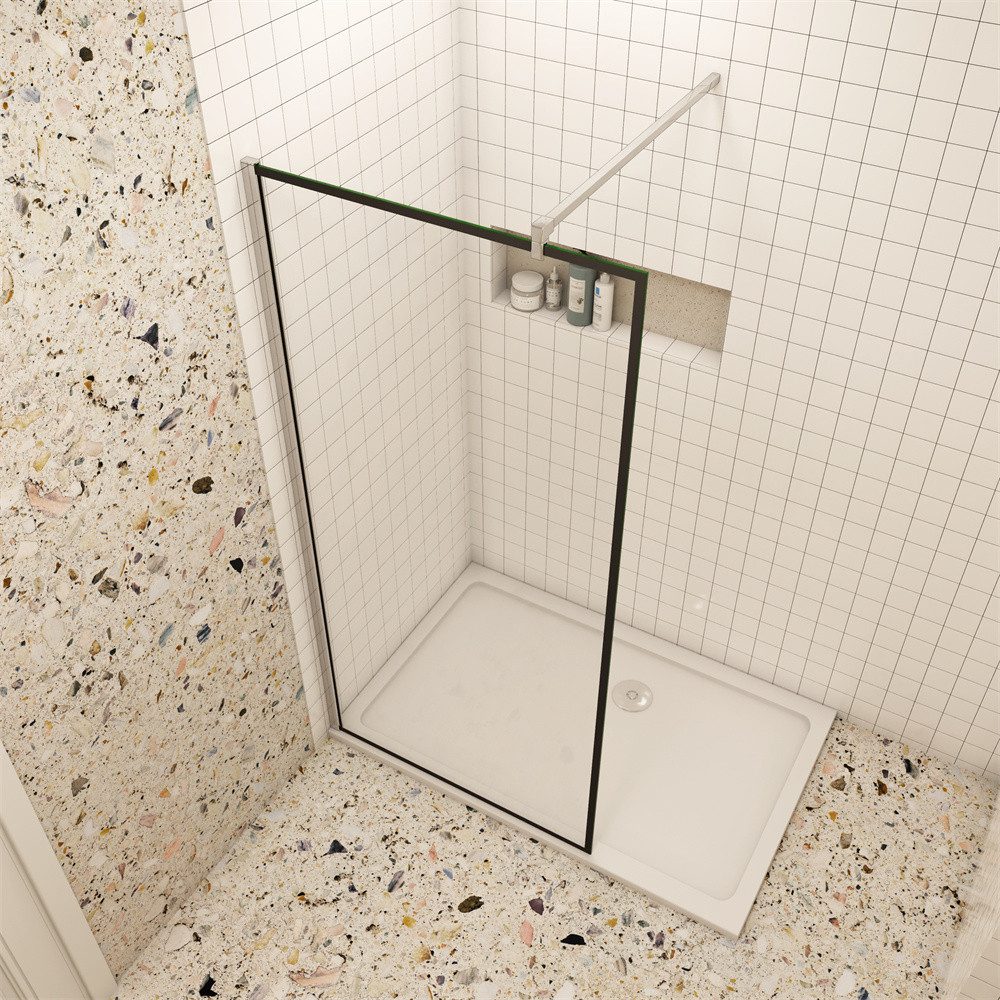 Thumbnail - Duschparadies Duschwand 8mm Nano Glas Trennwand Walk in Dusche mit Stabilstange Duschkabine, Einscheibensicherheitsglas,...