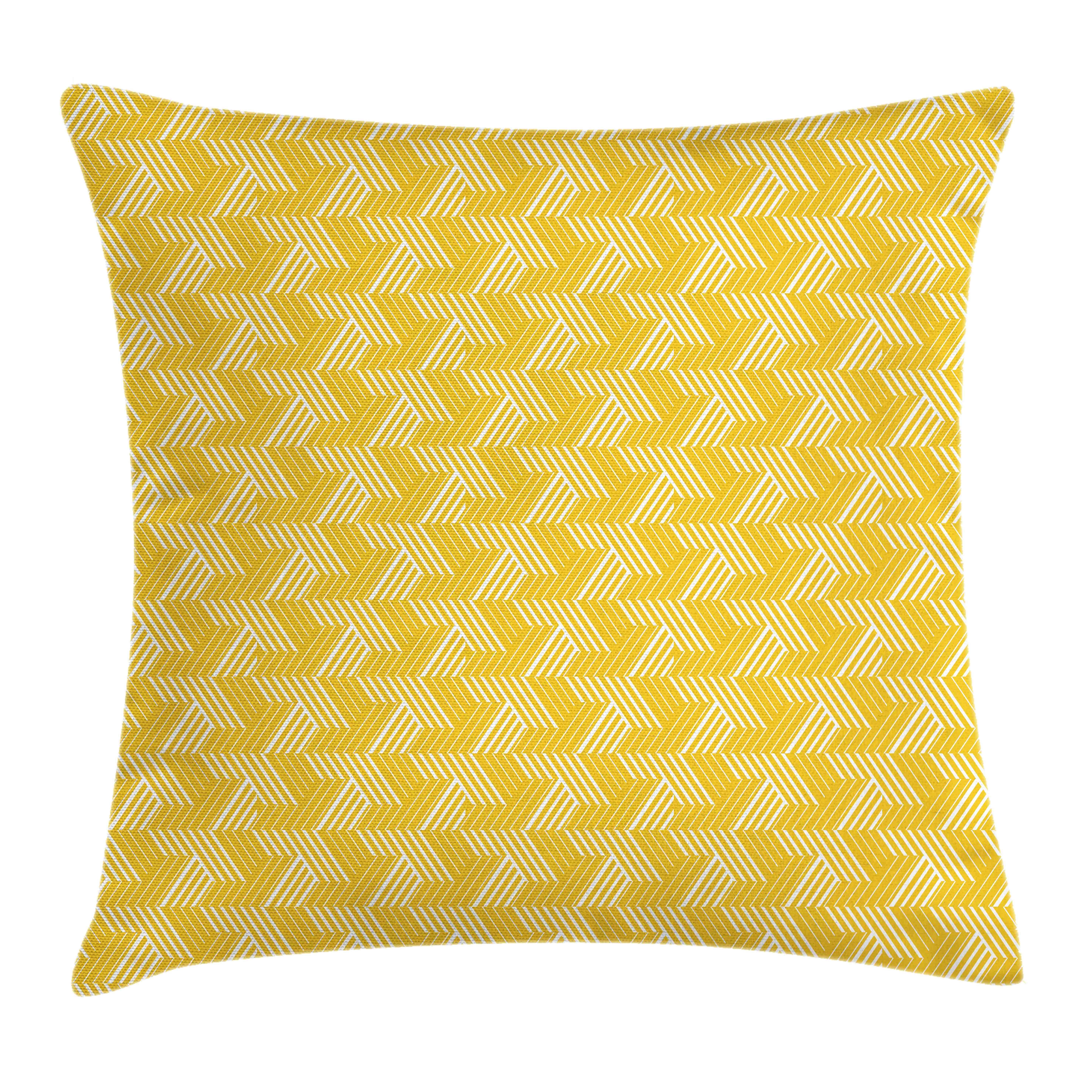 Kissenhülle (1 Waschbar Abakuhaus Kissenbezüge Farben Stück), Klaren Gelb mit Lattice Weiß Farbfesten Reißverschluss Beidseitiger einfache und Druck, mit