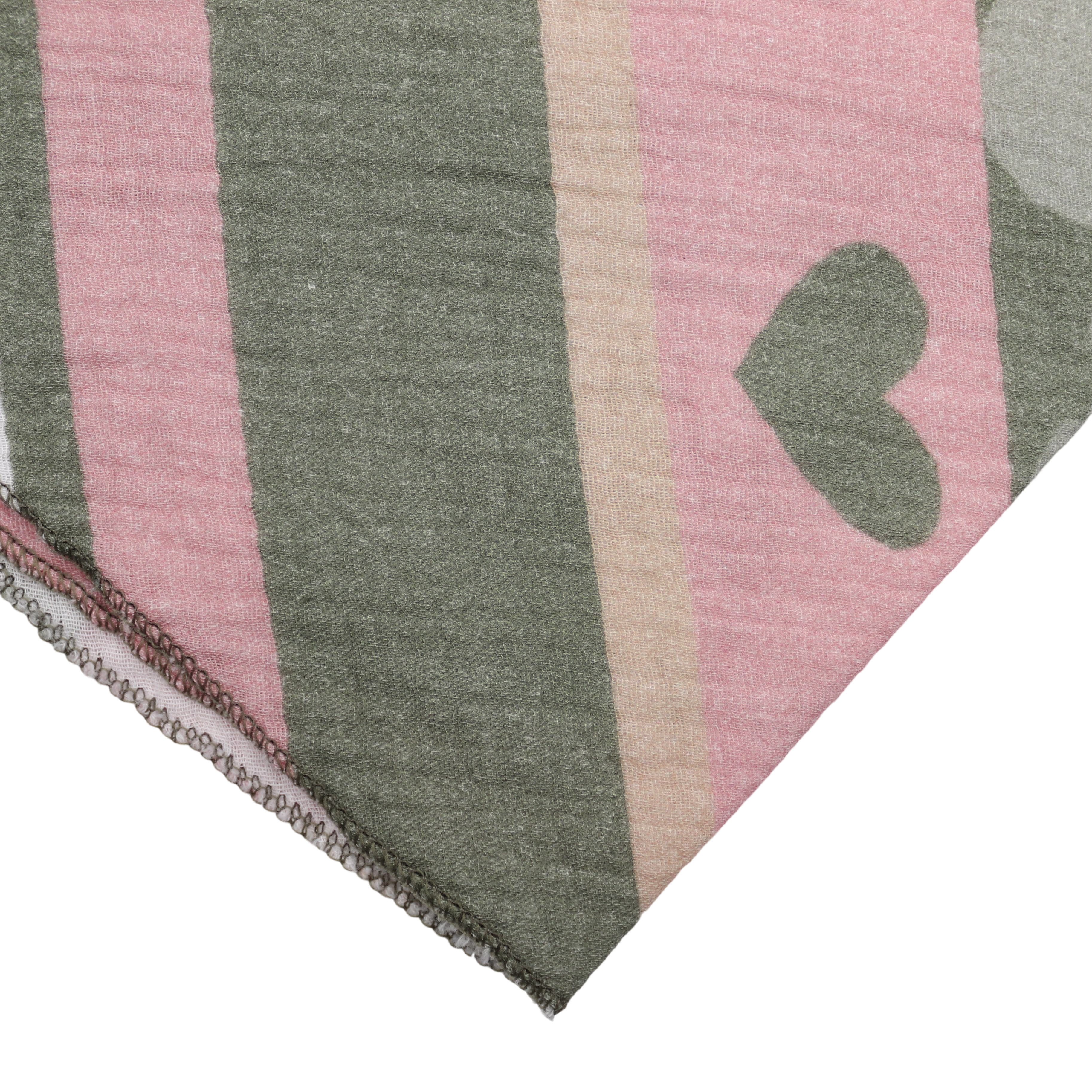 MIRROSI Dreieckstuch Aus Musellin Dreiecksschal ca.195x90 cm, Made in Italy, (Leicht, ideal für das ganze Jahr; 100% Baumwolle), in tollen Farben (Leo Love Muster)