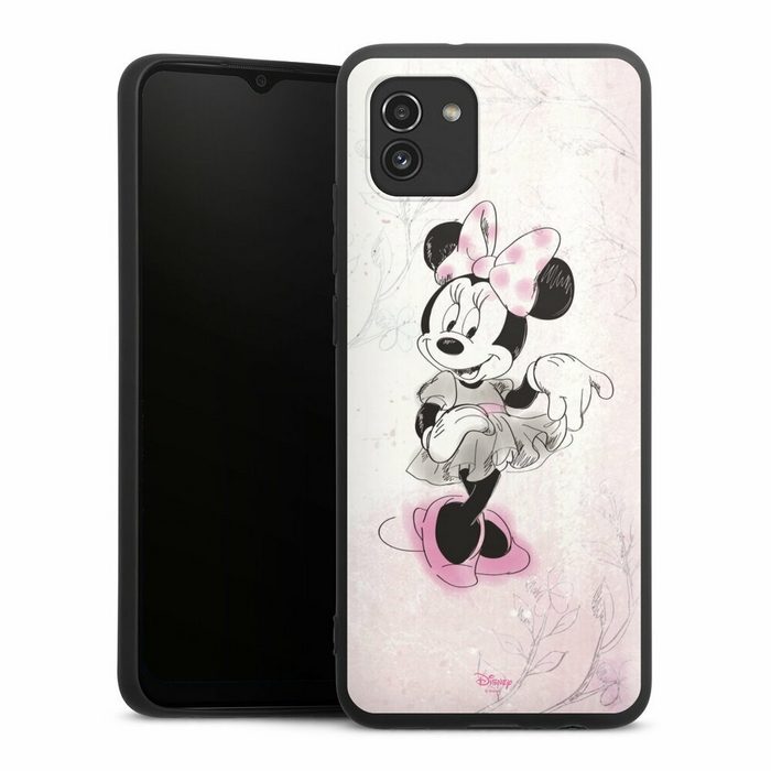 DeinDesign Handyhülle Minnie Mouse Disney Vintage Minnie Watercolor Samsung Galaxy A03 Silikon Hülle Premium Case Handy Schutzhülle