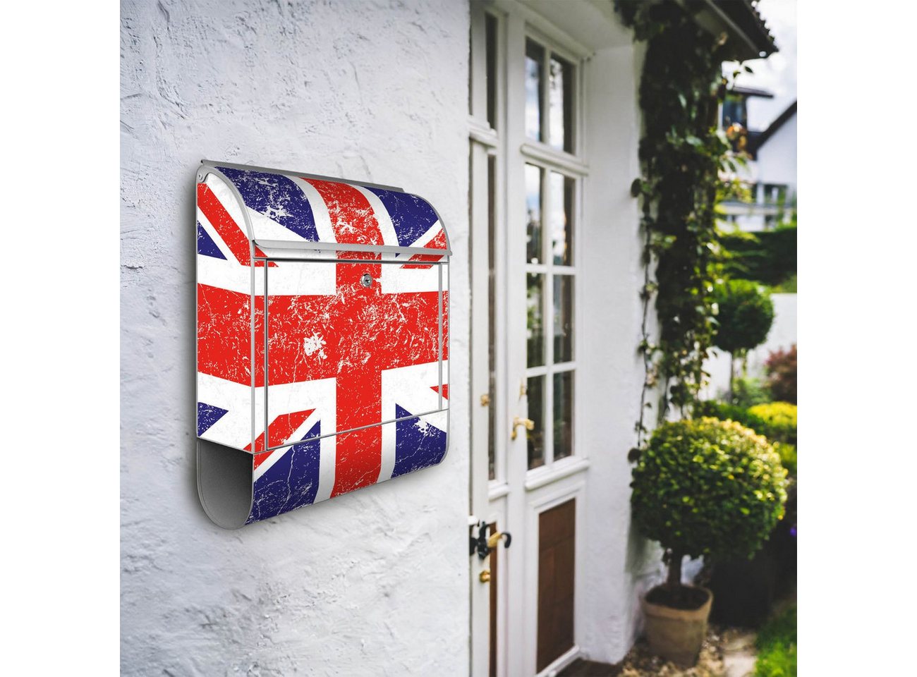 Thumbnail - banjado Wandbriefkasten Stahl Great Britain (Wandbriefkasten witterungsbeständig, pulverbeschichtet, mit Zeitungsfach), ...