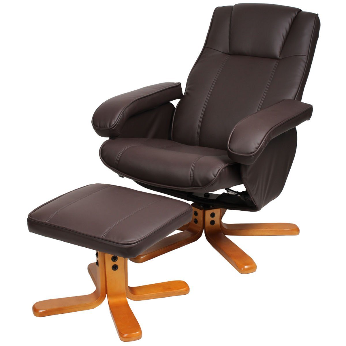 SVITA Relaxsessel CHARLES (Set, 2-St., Relaxsessel mit Hocker), 360° drehbar,mit Fußablage,Wippmechanismus,bequem gepolstert