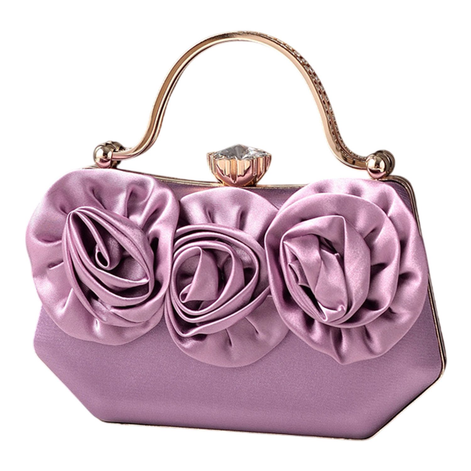 Handtasche Abendtasche aus Seide, Partytasche mit Blumenmuster,Umhängetasche