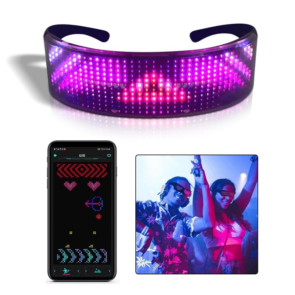 JOYOLEDER Sonnenbrille Leuchtende Brille, LED Brille, Futuristische Elektronische Brille (Party Leuchtbrille, für Konzert, Bar, DJ, Nachtleben, Verkleidung)