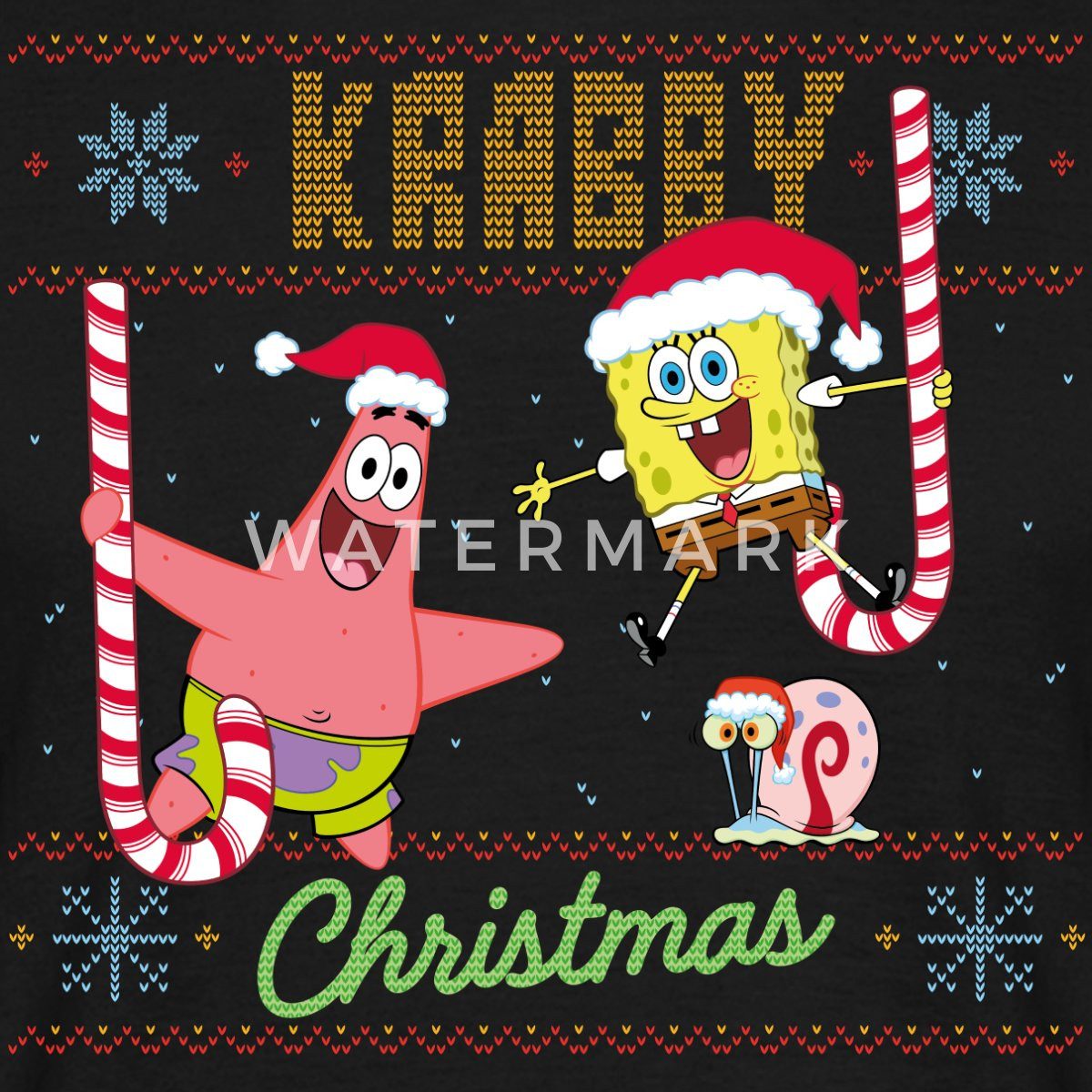 Spreadshirt T-Shirt SpongeBob Schwammkopf Krabby Ugly Christmas Männer T-Sh günstig online kaufen