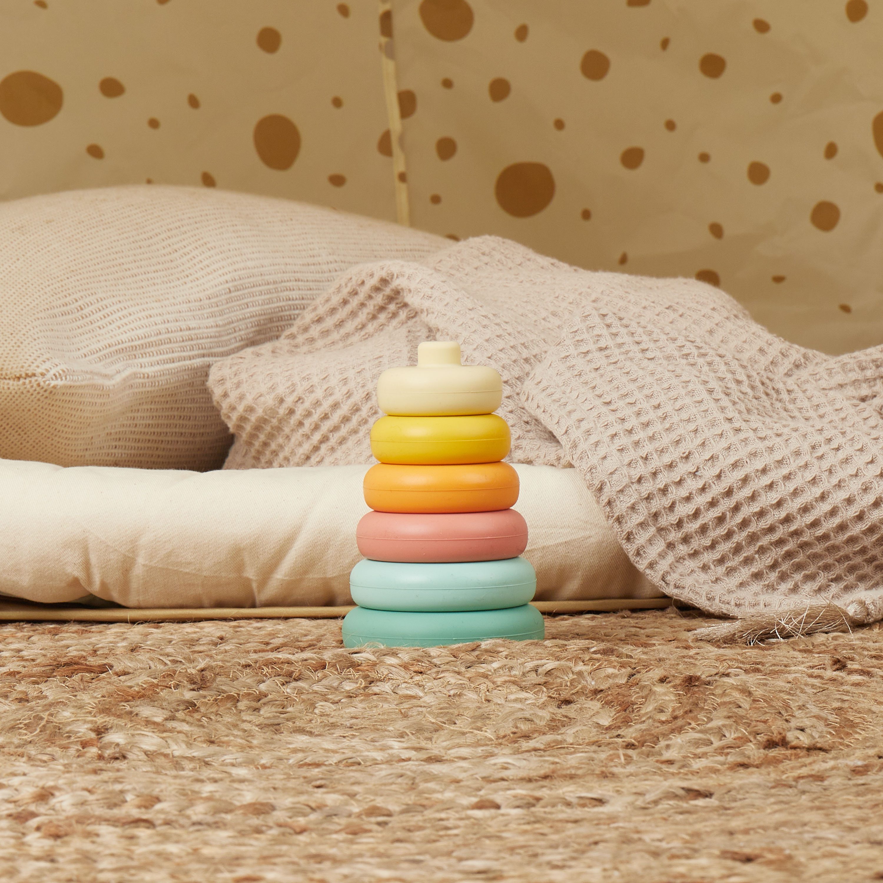 BIECO Stapelspielzeug Bieco Silikon Baby Stapelturm Tropical Vibes