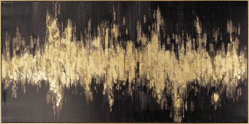 ArtUniverse Gemälde Goldstrahlen 70x140 cm, Abstrakt