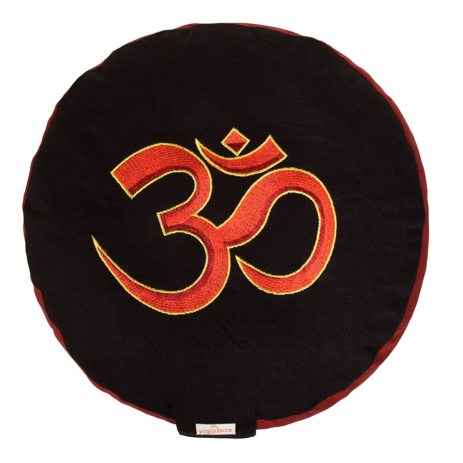 yogabox Yogakissen Glückssitz mit / OM-Symbol rot schwarz