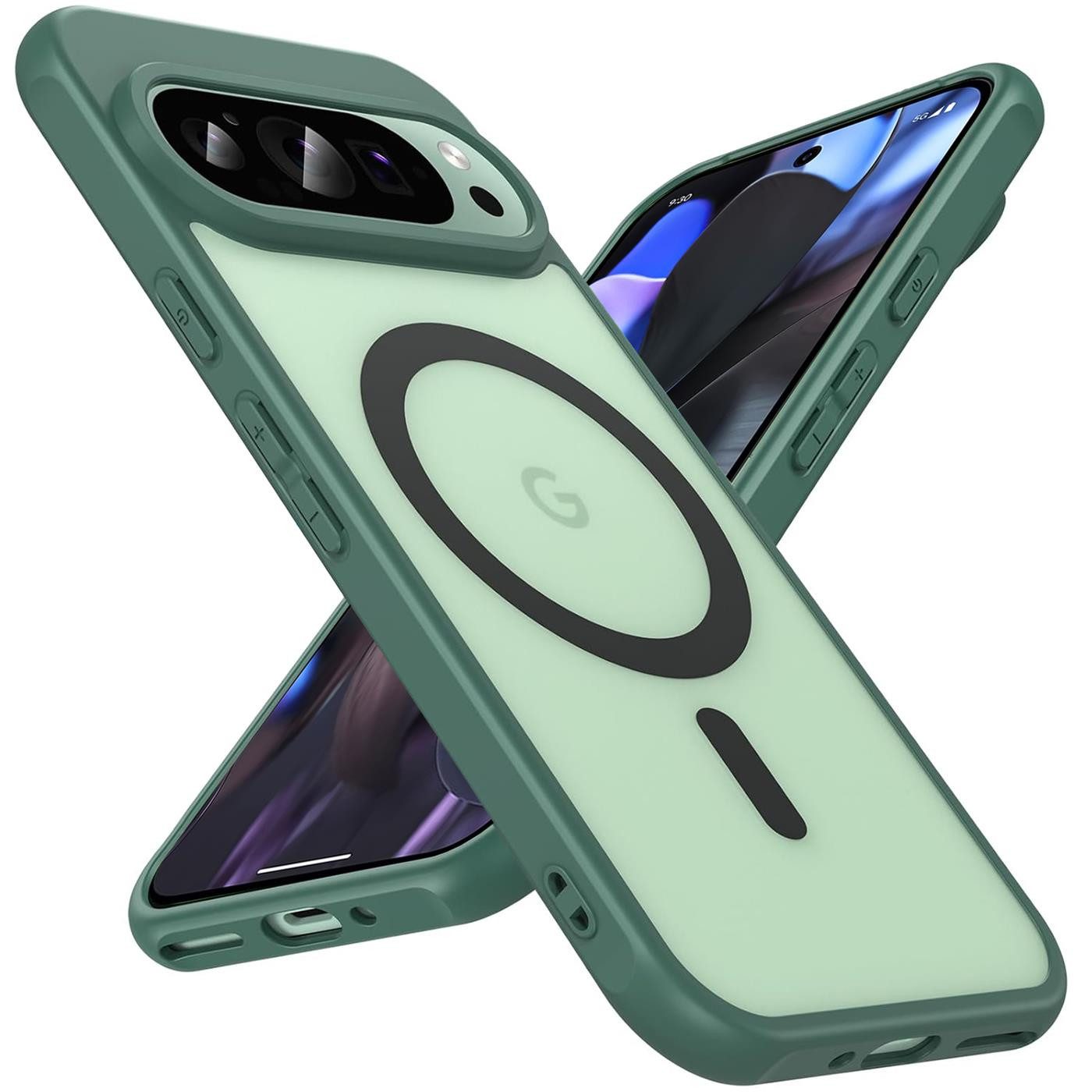 CoolGadget Handyhülle Magnet-Hülle für Pixel 9 Pro Schutzhülle magnetisch 6,3 Zoll, Hülle Matt Stoßfest kompatibel mit QI-Laden Zubehör Kameraschutz Case