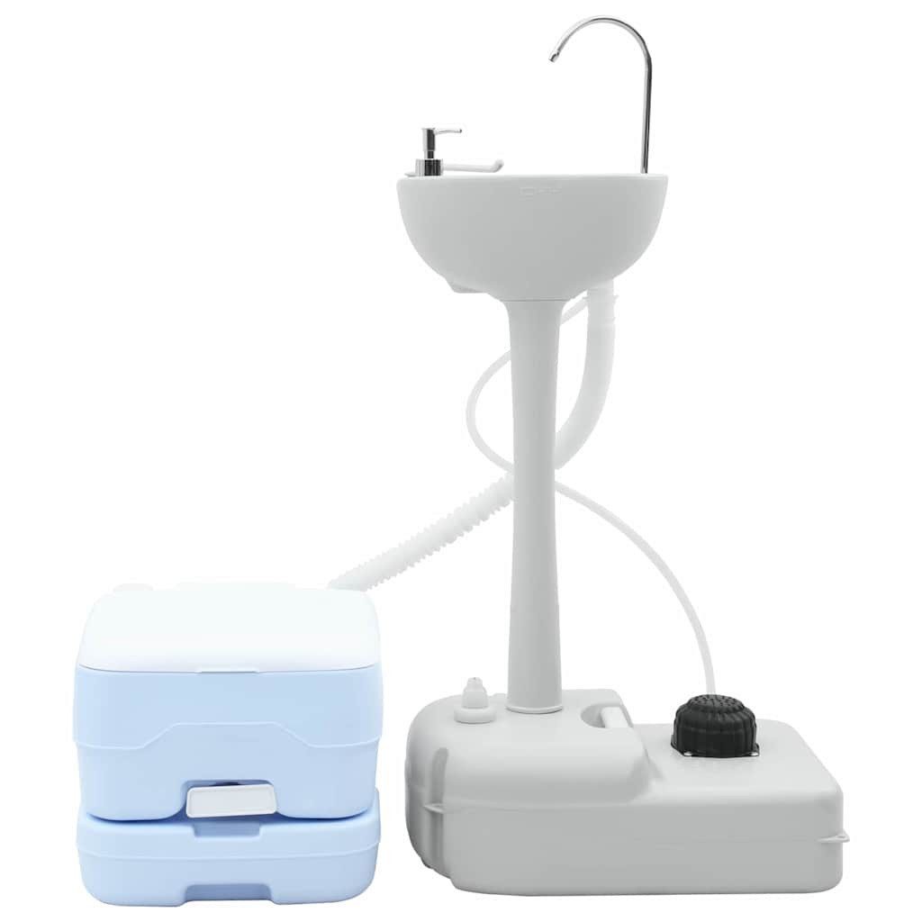 vidaXL Wassertank Camping-Toilette 2 pcs Blau und Weiß Hochdichtes Polyethylen (2 St)