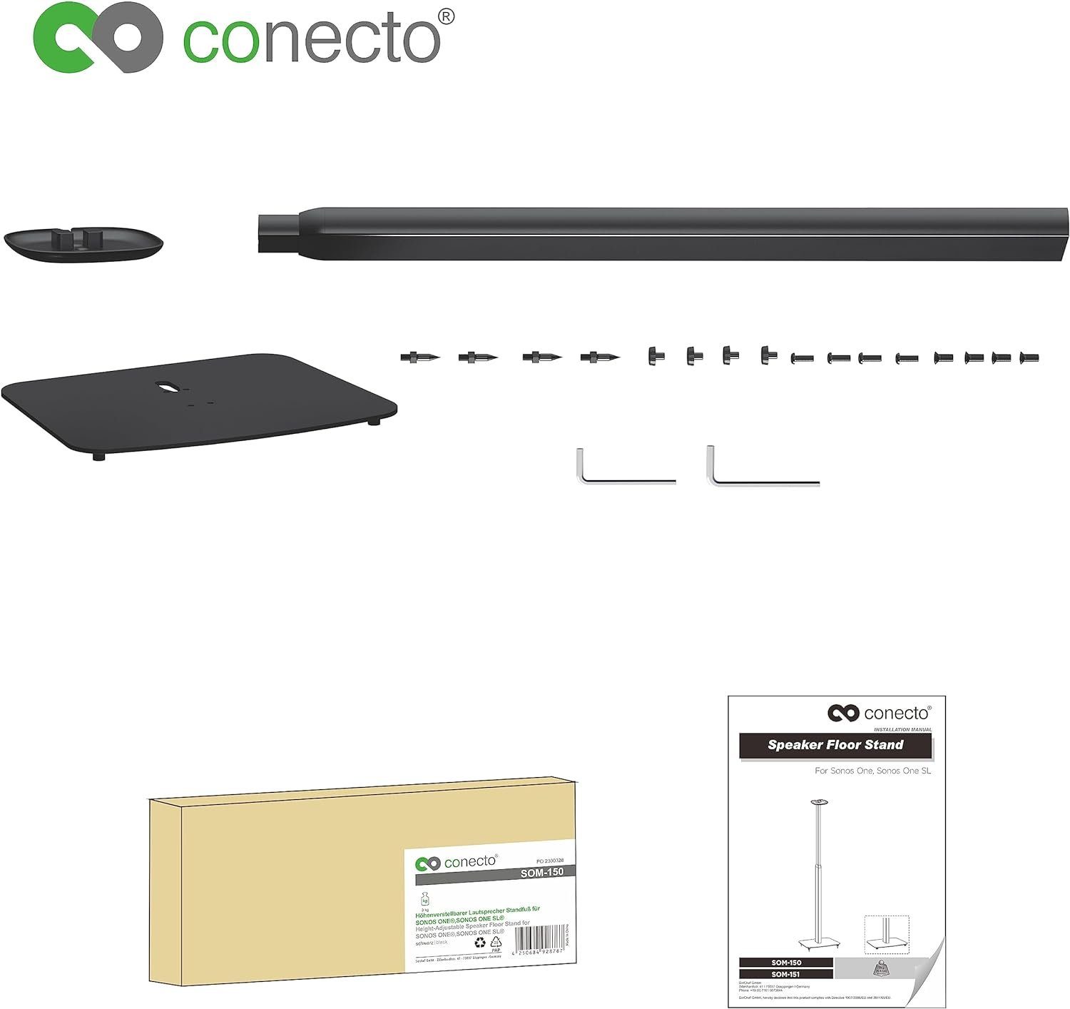 conecto Lautsprecher-Wandhalterung conecto höhenverstellbarer Lautsprecherständer für SONOS ONE® und