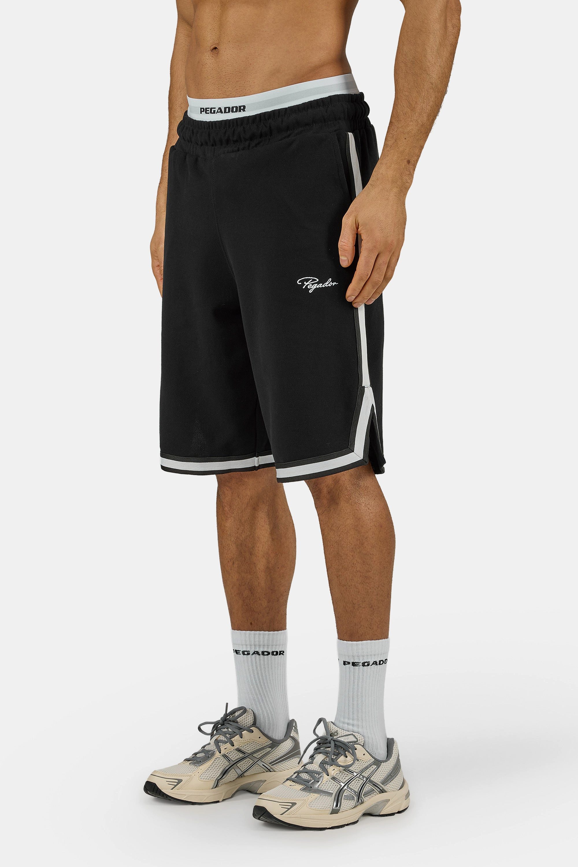 PEGADOR Sweatshorts Signar Pique Basketball Shorts Baumwolle, regular fit