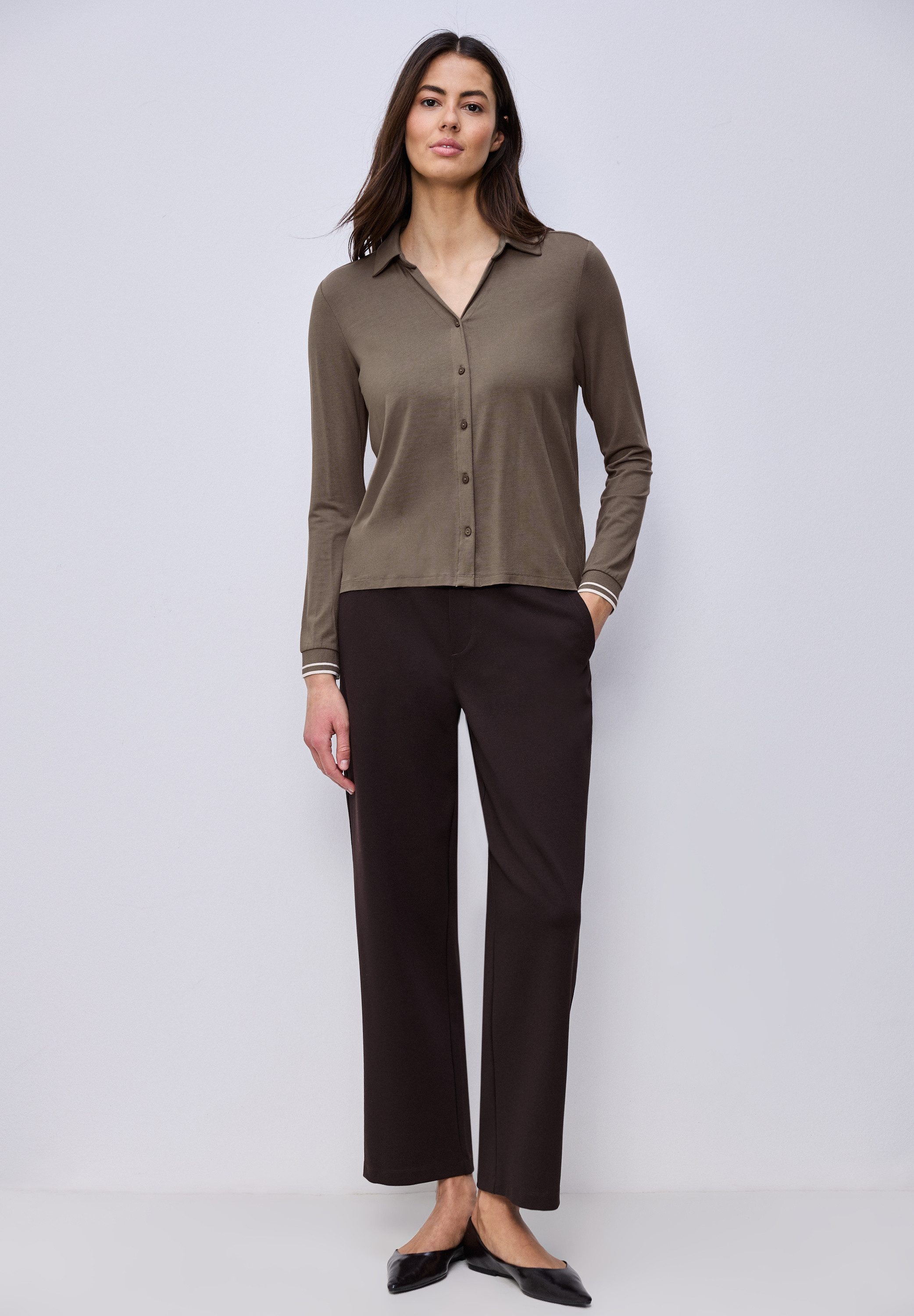 STREET ONE Langarmshirt mit College-Style Details