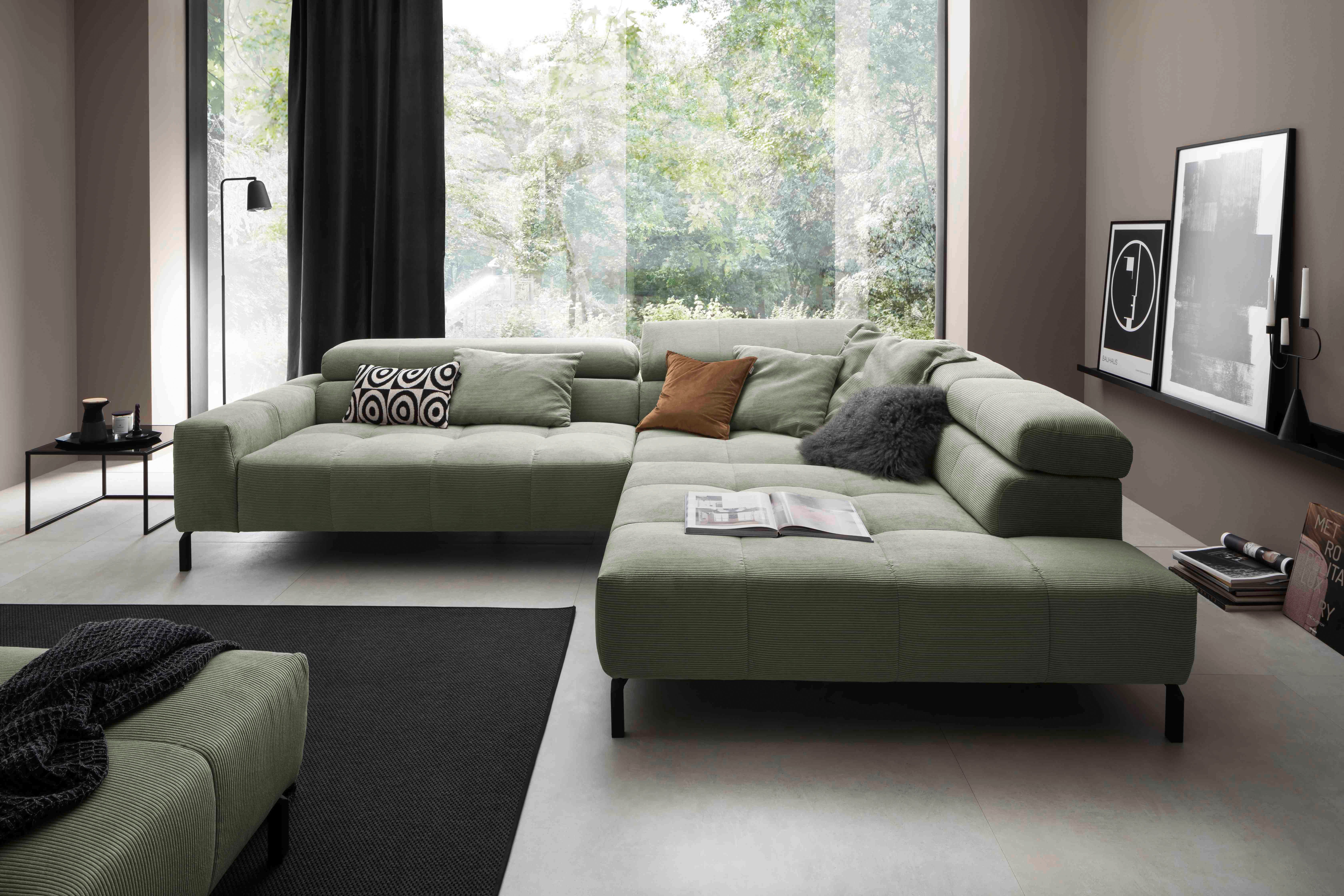 Home affaire Ecksofa Claya, 311 cm breit, L-Form, inkl. Kopfteilverstellung, mit elektrischem Sitzvorzug im Hauptelement