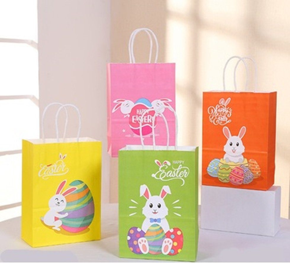 101DIYStudio Geschenkbox Ostern Geschenktüten mit süßem Motiv, Geschenkverpackung, Papiertüten