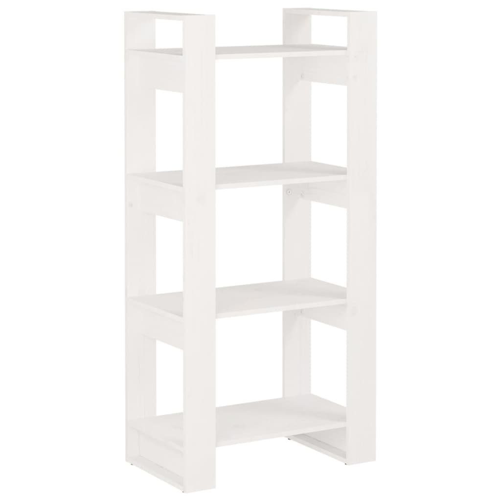 Bücherregal/Raumteiler cm Weiß Massivholz 60x35x125 Bücherregal furnicato