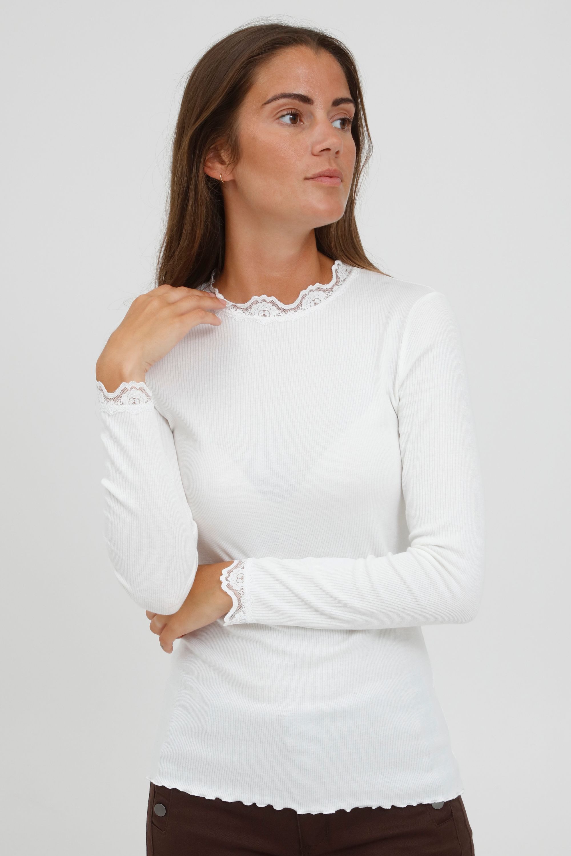 fransa Longsleeve FRHIZAMOND Langarmshirt mit Spitzen-Details günstig online kaufen