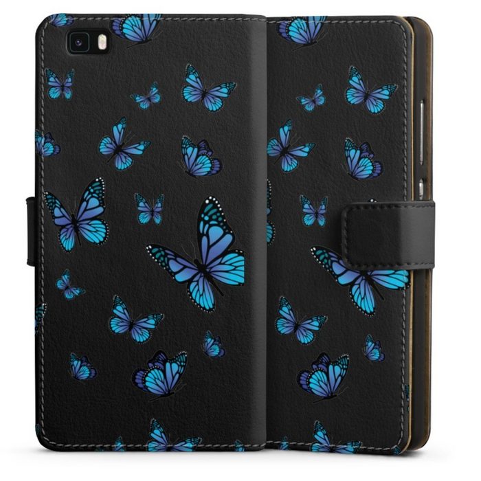 DeinDesign Handyhülle Schmetterling Muster transparent Butterfly Pattern Transparent Huawei P8 Lite (2015-2016) Hülle Handy Flip Case Wallet Cover