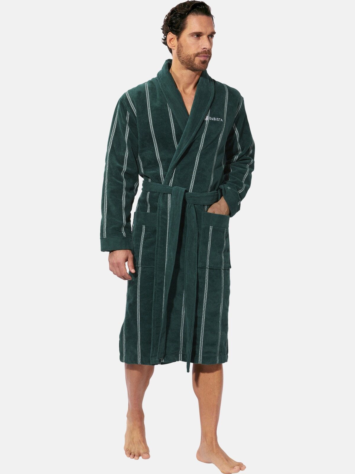 Babista Bademantel ARMANDI, Langform, Baumwolle, -, mit zwei großen Taschen günstig online kaufen