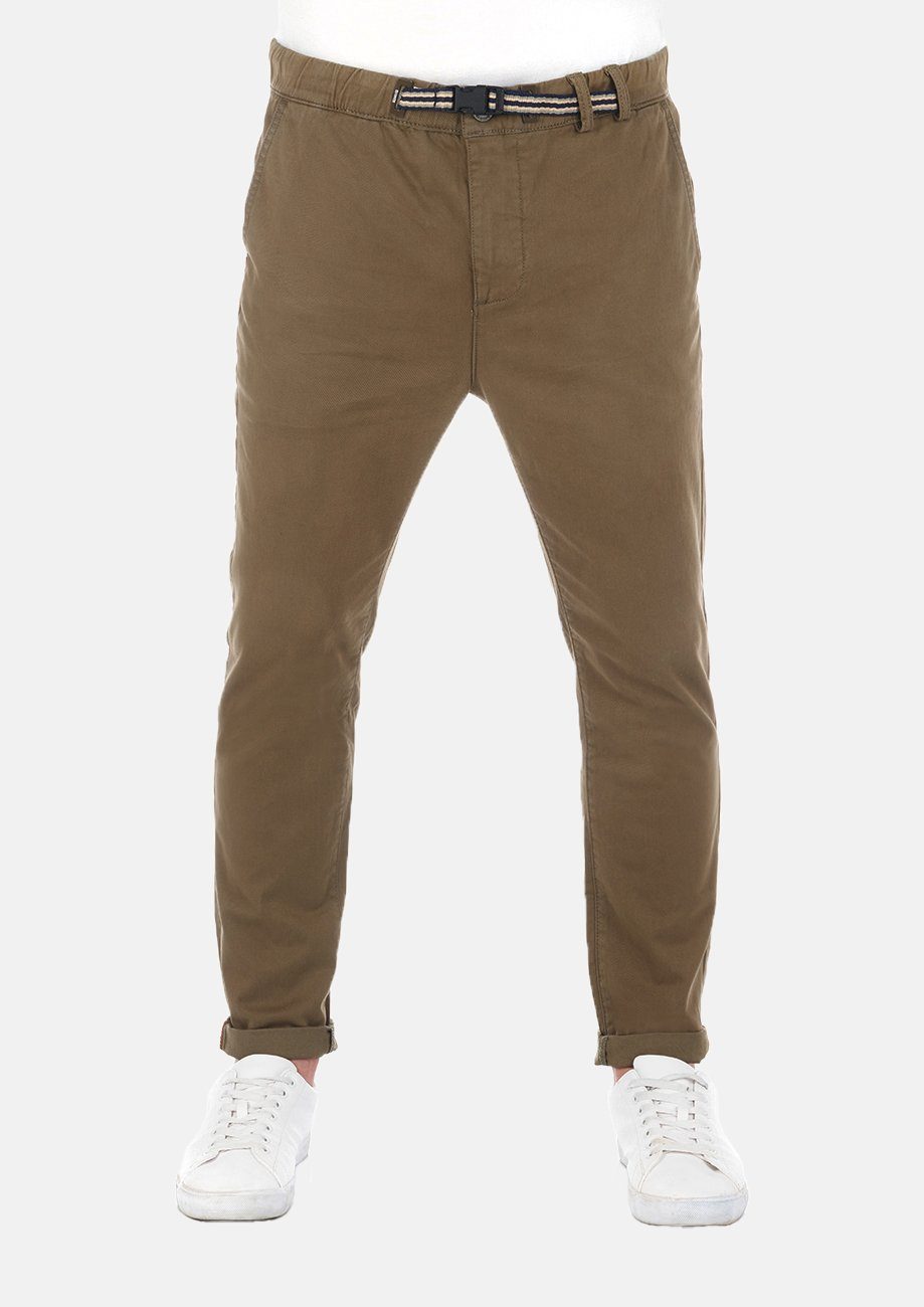 riverso Chinohose Herren Stoffhose RIVMalte Slim Fit Stretch Freizeithose mit Gürtel