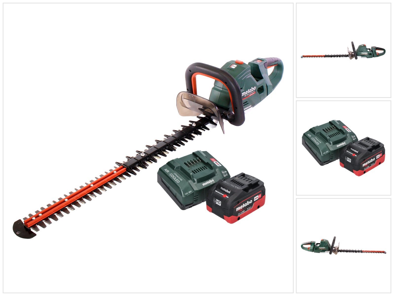 metabo Akku-Heckenschere HS 18 LTX BL 65 Akku Heckenschere 18 V 60 cm Brushless + 1x Akku 5,5