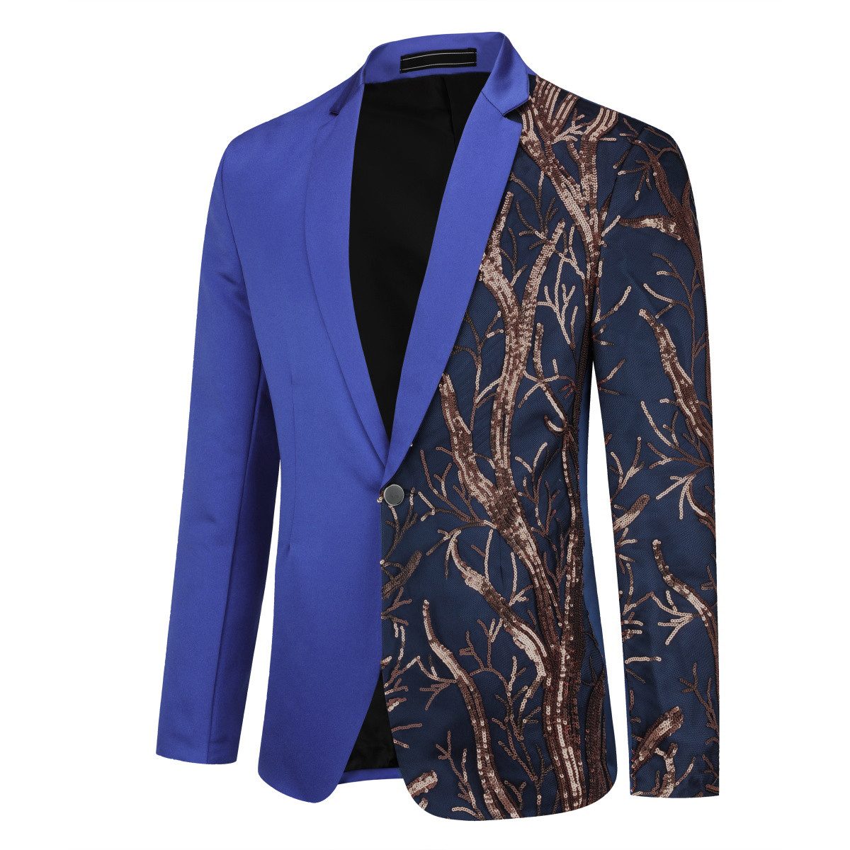 Allthemen Sakko Smokingjacke mit Pailletten Sakko günstig online kaufen